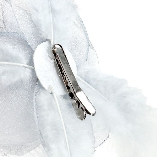 Floristik24 Dekorativ rose på clips Ø10cm sølv 2stk