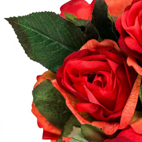Floristik24 Dekorative roser buket kunstige blomster roser røde H30cm 8 stk