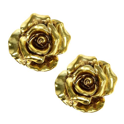 Floristik24 Dekorative roser guld Ø8cm 6 stk