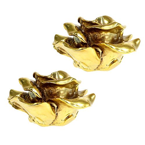 Floristik24 Dekorative roser guld Ø8cm 6 stk