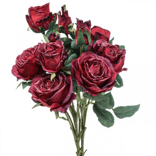 Artikel Deco roser røde kunstige roser silkeblomster 50cm 3stk