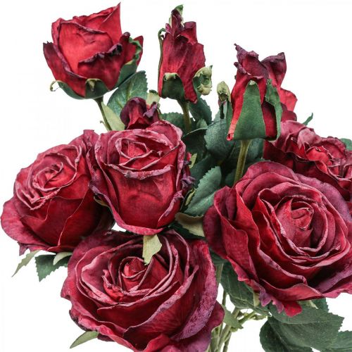 Deco roser røde kunstige roser silkeblomster 50cm 3stk