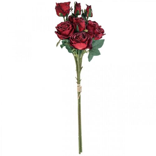 Floristik24 Dekorative Roser Røde Kunstige Roser Silkeblomster 50cm 3 stk