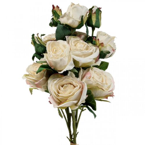 Floristik24 Deco Roses Creme Kunstige Roser Silkeblomster 50cm 3stk