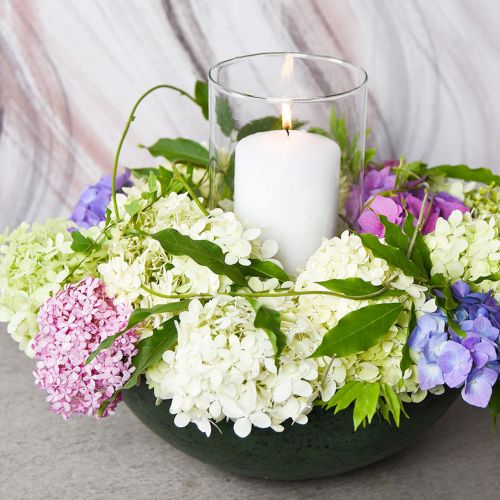 Floristik24 Deco skål stor metalgrøn vintage borddekoration Ø42cm