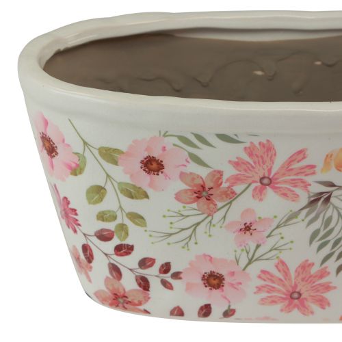 Floristik24 Dekorativ skål med anemoner keramisk skål oval 27/23 cm sæt af 2