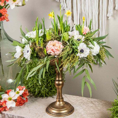 Floristik24 Dekorativ skål med fod metal dekorativ skål vintage Ø32cm H37cm