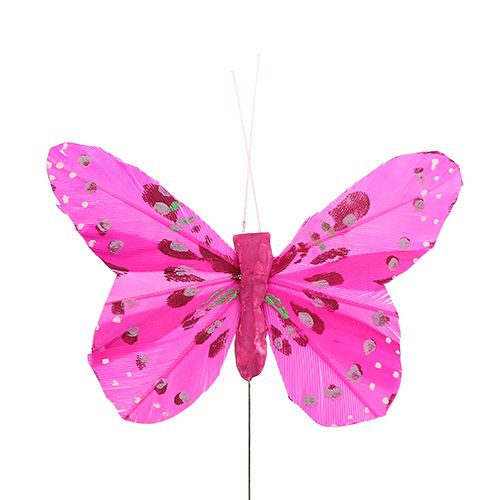 Floristik24 Deco sommerfugl pink-pink sort. 6 cm 24 stk