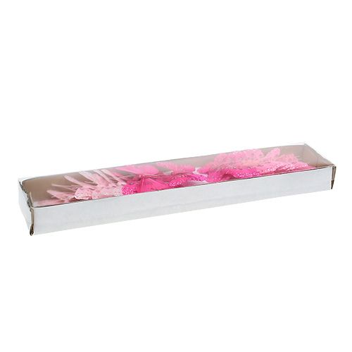Floristik24 Deco sommerfugl pink-pink sort. 6 cm 24 stk