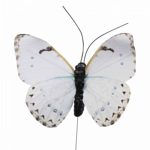 Floristik24 Deco sommerfugl på tråd farverig forårsdekoration 8cm 12stk