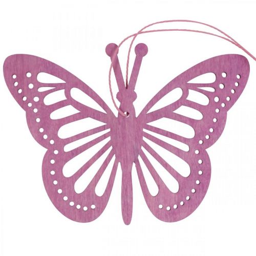 Floristik24 Deco sommerfugle deco bøjle lilla/pink/pink 12cm 12stk