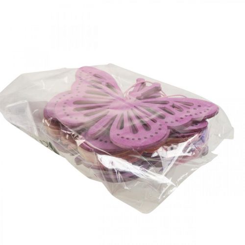 Floristik24 Deco sommerfugle deco bøjle lilla/pink/pink 12cm 12stk