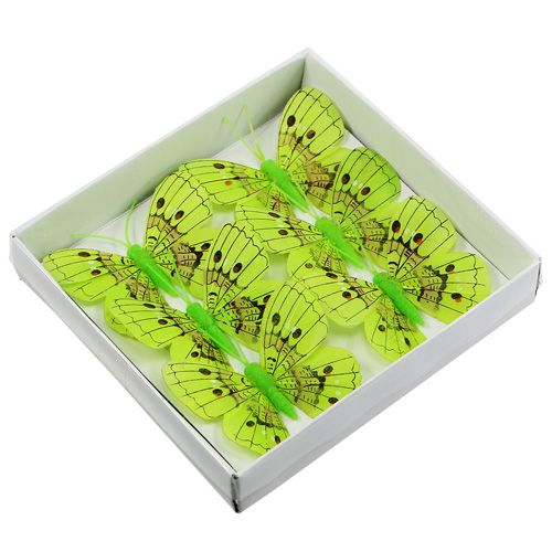 Artikel Dekorative sommerfuglegrøn 8 cm 6stk