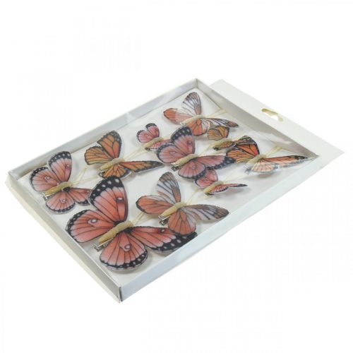 Floristik24 Deco sommerfugle med klemme B4,5–11,5cm 10stk brun orange