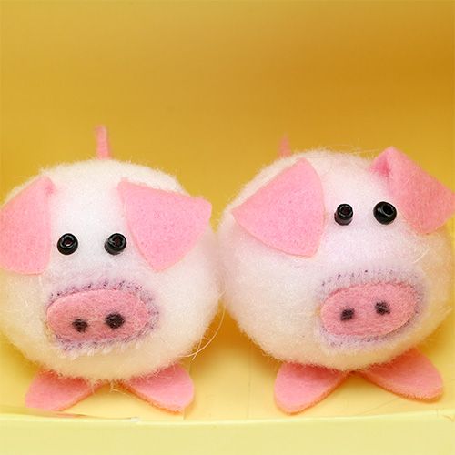 Floristik24 Dekorativt piggy pink 5 cm sæt