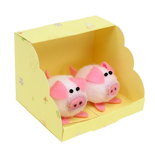 Floristik24 Dekorativt piggy pink 5 cm sæt