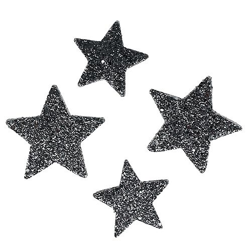 Floristik24 Dekorative stjerner til spredning af 4-5cm sort 40stk