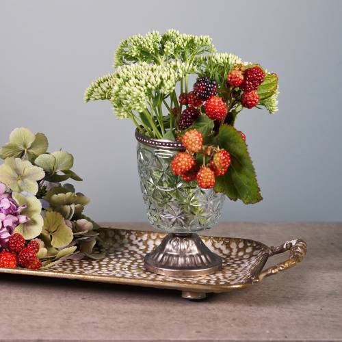 Floristik24 Dekorativ bakke med håndtag antik guld 53cm x 18cm