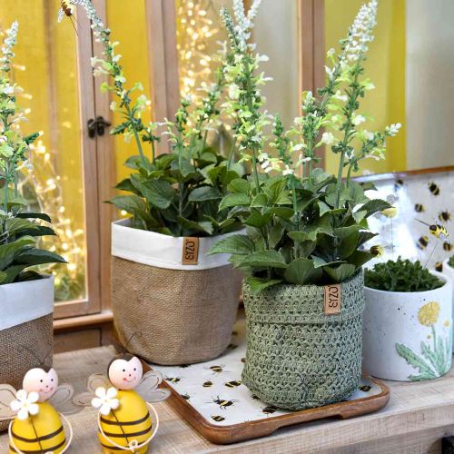 Floristik24 Dekorationsbakke træ firkantede bier sommer dekorationsbakke 35×23,5×2cm