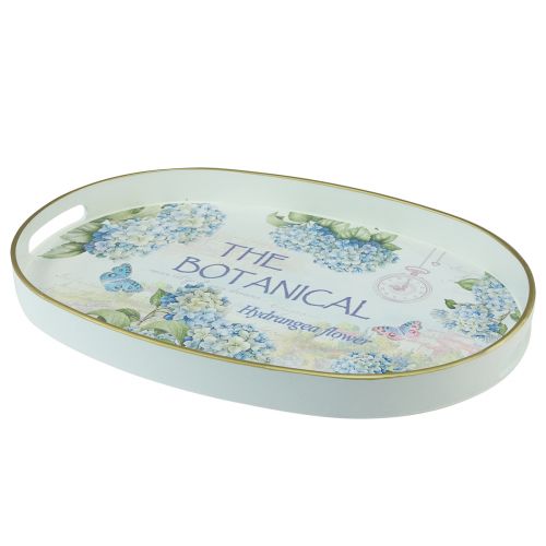 Floristik24 Dekorativ bakke hortensia plastbakke hvid 39×27,5cm