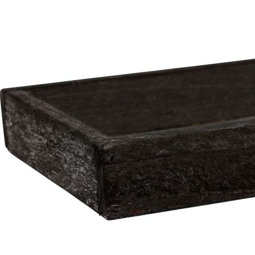 Floristik24 Dekorativ bakke, aflang træbakke, brun, rustik, 42×14×3cm