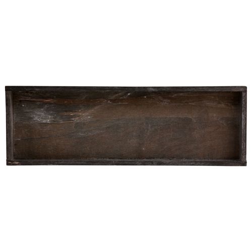Floristik24 Dekorativ bakke, aflang træbakke, brun, rustik, 42×14×3cm