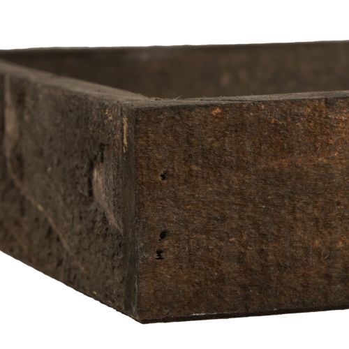 Floristik24 Dekorativ bakke firkantet træbakke brun 20×20×3,5cm