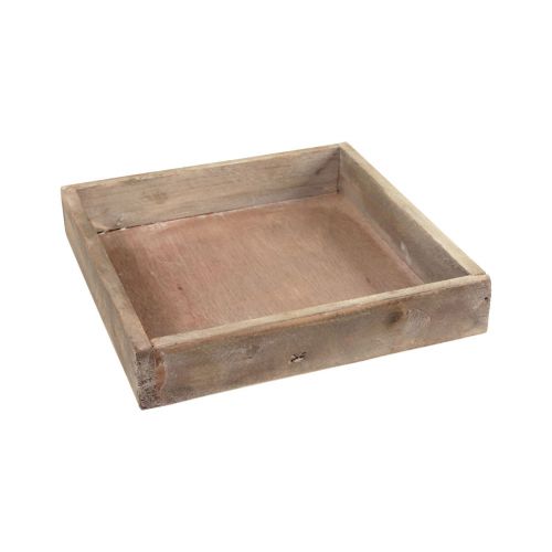 Artikel Dekorativ bakke firkantet træbakke natur 20×20×3,5cm 2stk