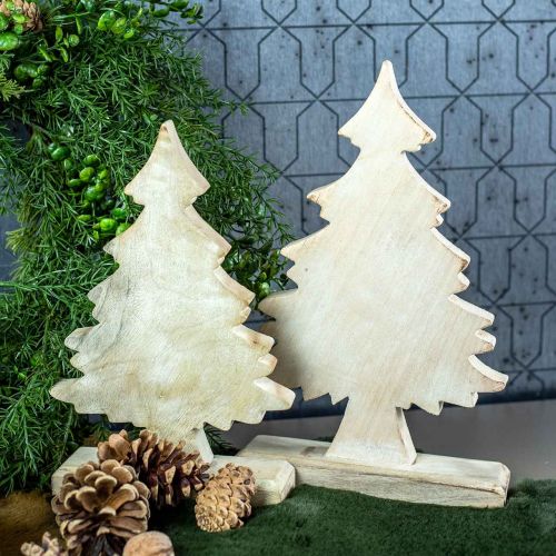 Artikel Deco juletræ træ hvidvasket borddekoration Advent 32 × 20 × 5,5 cm