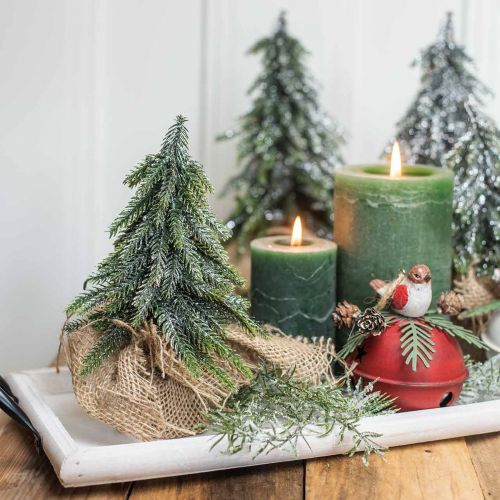 Floristik24 Deco juletræ glitret grønt 20cm