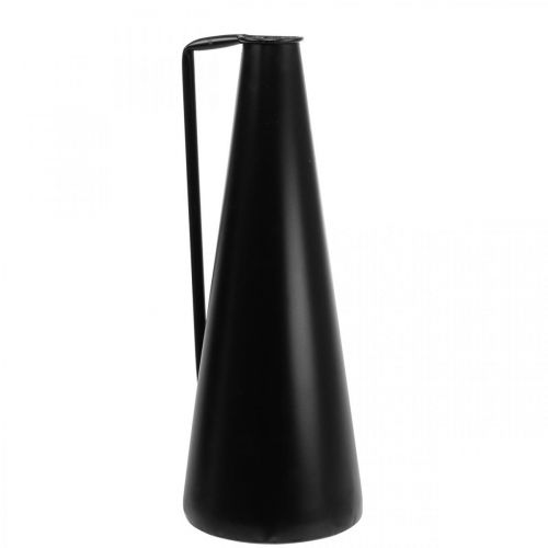 Floristik24 Dekorativ vase metalhåndtag gulvvase sort 20x19x48cm