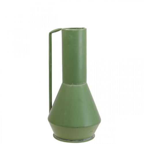 Floristik24 Dekorativ vase metalgrønt hank dekorativ kande 14cm H28,5cm
