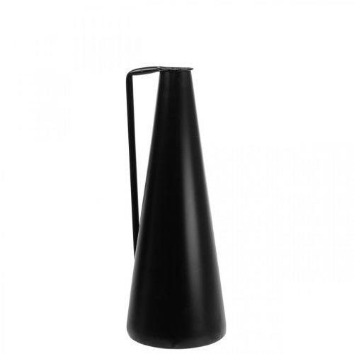 Floristik24 Dekorativ vase metal sort dekorativ kande konisk 15x14,5x38cm