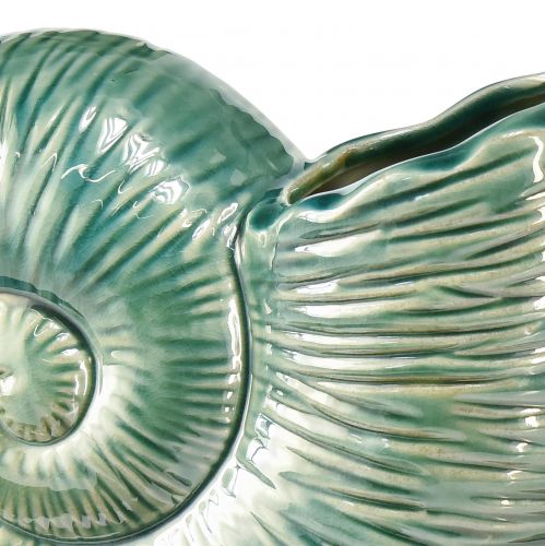 Floristik24 Dekorativ vase sneglehus keramik grøn 18x8,5x15,5cm