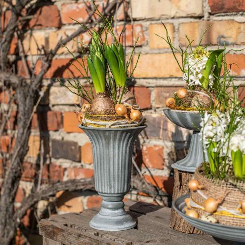 Floristik24 Dekorativ vase vintage kop vase bæger vase grå H21,5cm Ø15cm