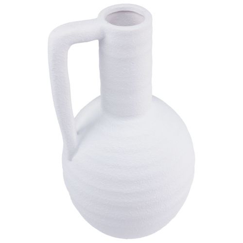 Artikel Dekorativ vase hvid blomstervase med hank keramik H26cm