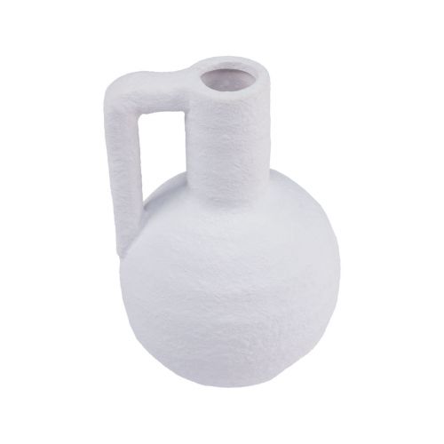 Artikel Dekorativ vase hvid mini blomstervase med hank H15cm