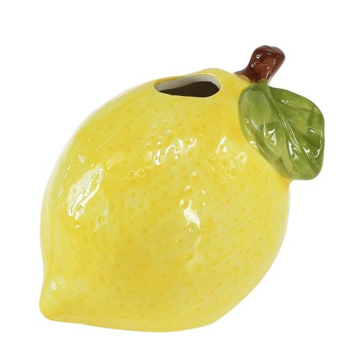 Dekorativ vase citron keramik oval gul 11cm×9,5cm×10,5cm