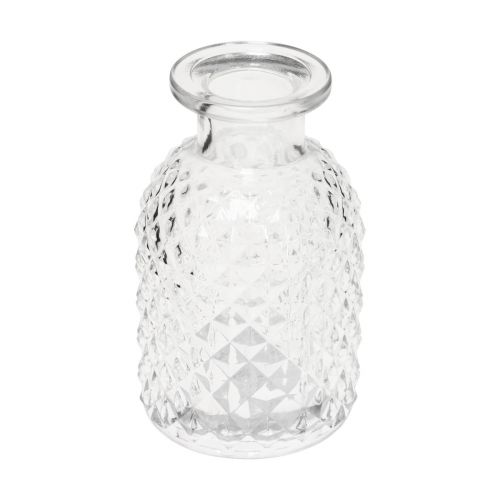 Artikel Dekorative vaser mini glas klar retro diamant Ø5,5cm H9cm 6 stk