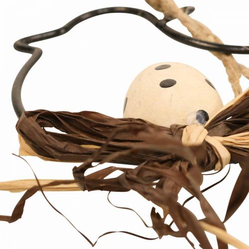 Deco fugle til at hænge sort/natur/rust 8,5×7,5cm 6stk