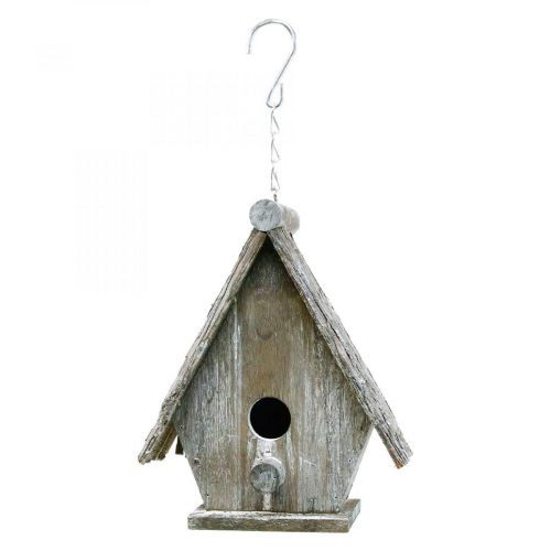 Floristik24 Dekorativt fuglehus til ophæng Birdhouse Deco Grey H22cm