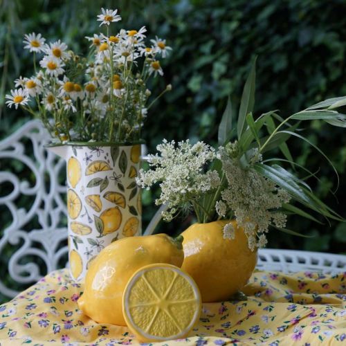 Floristik24 Dekorativ citron keramik sommer dekoration borddekoration 11cm