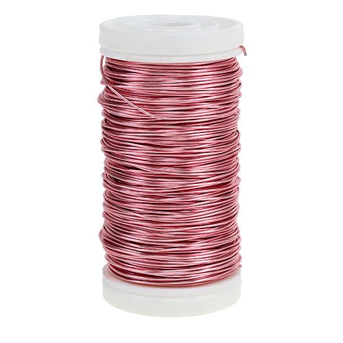 Floristik24 Deco Emaljeret Wire Pink Ø0,50mm 50m 100g