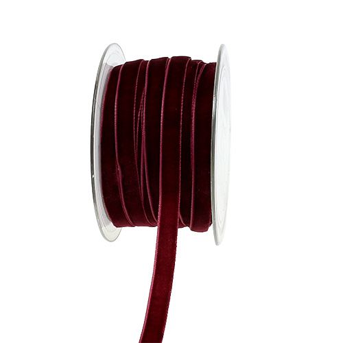 Dekorativt bånd Velvet Bordeaux 10mm 20m