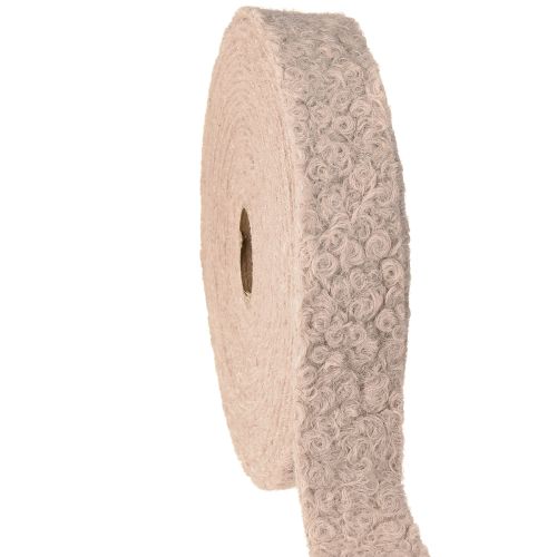 Dekorativt bånd gammelrosa bredt gavebånd uldlook 40mm 8m