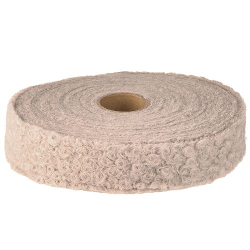 Artikel Dekorativt bånd gammelrosa bredt gavebånd uldlook 40mm 8m