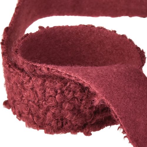 Artikel Dekorativt bånd Bordeaux uldlook bredt stofbånd 40mm 8m