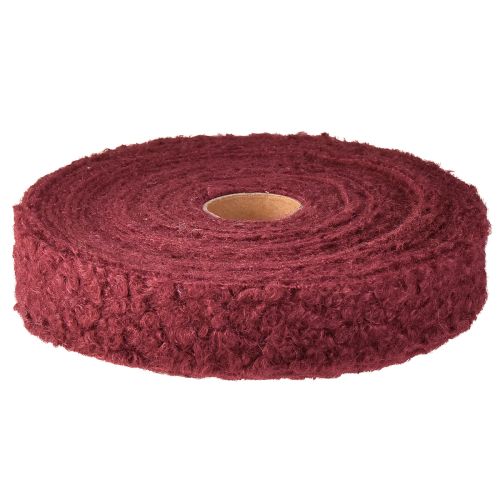 Artikel Dekorativt bånd Bordeaux uldlook bredt stofbånd 40mm 8m
