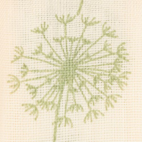 Artikel Dekorativt bånd, gavebånd, mælkebøttemotiv, cremefarvet, 40 mm, 15 m