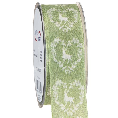 Artikel Deco bånd grønne hjorte 40mm 20m